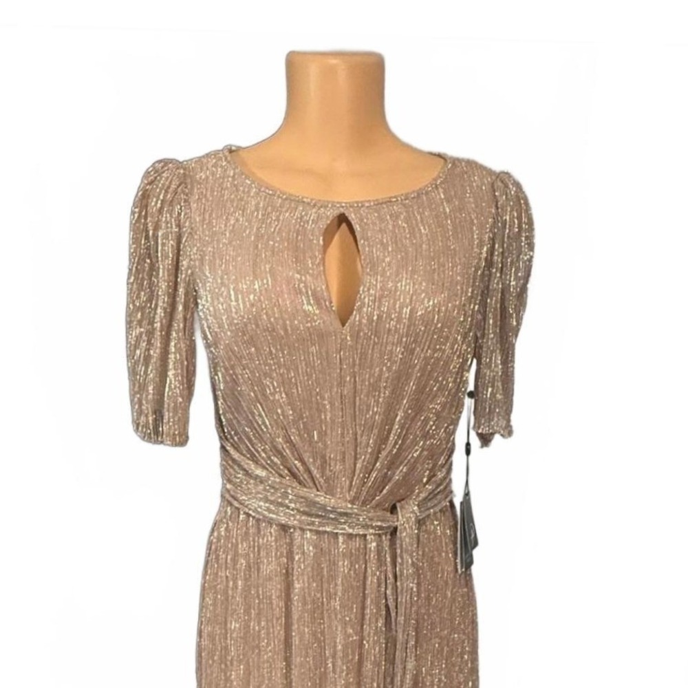 Adrianna Papell Women's Shimmery Midi Dress with Belt Size‎ 8